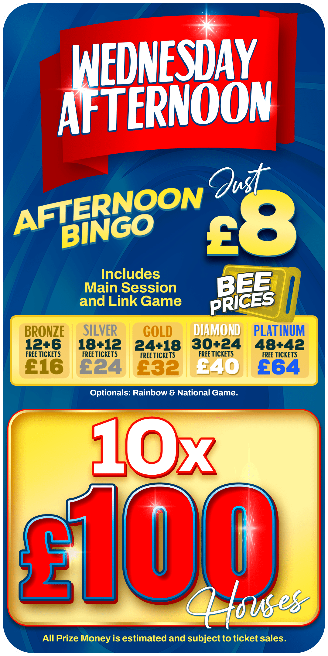 Evening bingo in Bedford on Wednesday