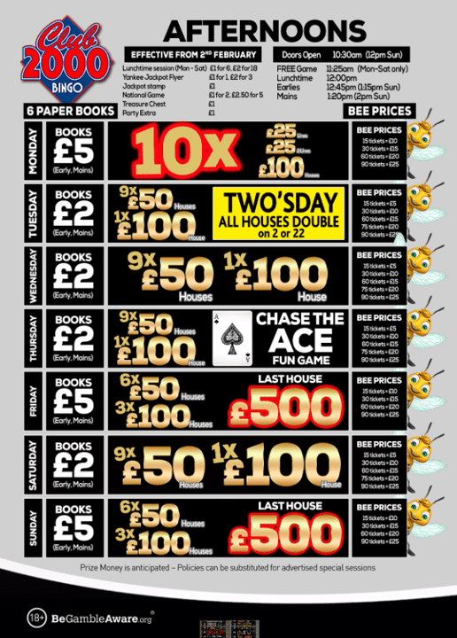 Times & Prices AFT feb 2026